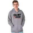thumbnail image 5 of Glory to God Jesus Christ Faithful Zip Up Hoodie Men's Women's Brisco Brands S, 5 of 6