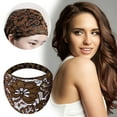 thumbnail image 3 of 4 PCS Lace Headbands for Women, Wide Headbands for Women Head Wraps, Floral Pearl Lace Elastic Headbands Hair Accessories for Weddings, Vacations & Daily Styling, Dark Brown, 3 of 6