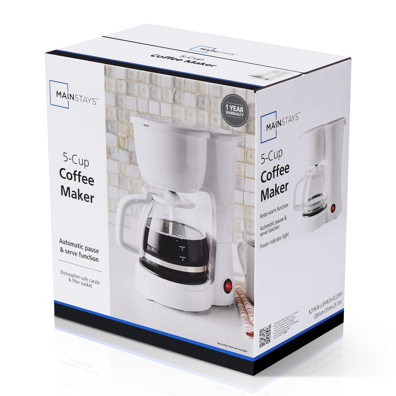 Mainstays White 5 Cup Coffee Maker Walmart