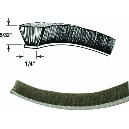 Prime Line Products T 8659 Gray Pile Weatherstrip Tape, 1/4-In. x 18-Ft.