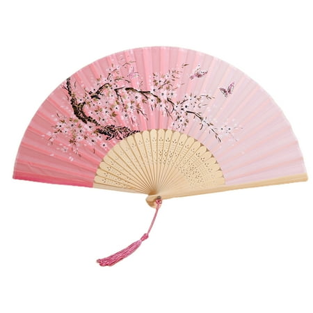 

Huam Dancing Fan Show Prop Not Easily Scattered Classic Handheld Folding Fan Craft Gift