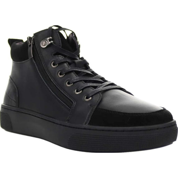 Propet Women's Kasia High-Top Side-Zip Sneaker Black Leather - WCA006LBLK