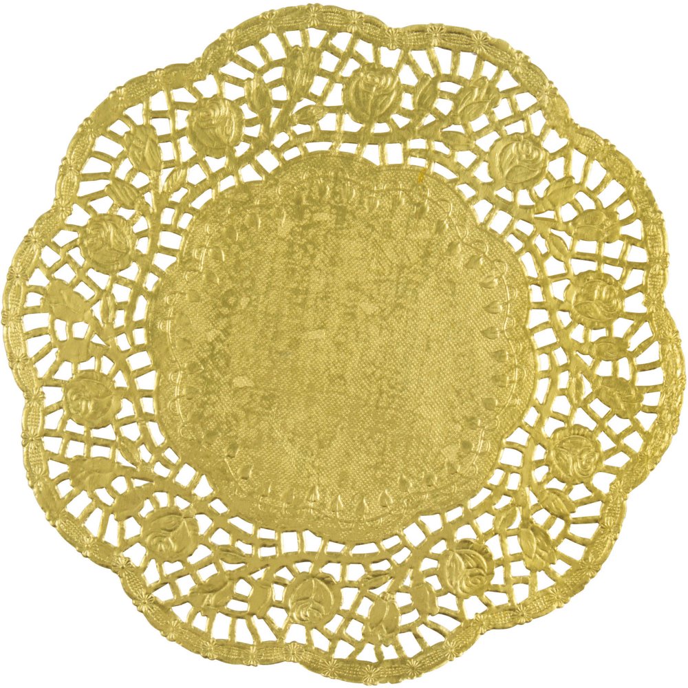 Paper Doilies, 8.25 in, Foil Gold, 4ct