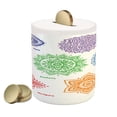 thumbnail image 1 of Colorful Piggy Bank, Different Colors with Ornate Round Mandala Oriental Style Print, Ceramic Coin Bank Money Box for Cash Saving, 3.6" X 3.2", Multicolor, by Ambesonne, 1 of 4
