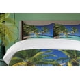 thumbnail image 4 of Ambesonne Tropical Duvet Cover Sets, Exotic Maldives Beach, 2-King, Fern Green Turquoise, 4 of 7