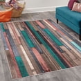 thumbnail image 2 of Wooden Print Decorative Rug, Brown Old Hardwood Floor Plank Grunge Lodge Garage Natural Rural Graphic, Quality Carpet for Bedroom Dorm and Living Room, 6 Sizes, Pastel Pink, by Ambesonne, 2 of 4