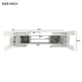 thumbnail image 3 of Euroco LED TV Stand for TVs Up to 80" Media Console with LED Lights, Versatile TV Cabinet with 2 Illuminated Glass Shelves, White&Gray, 3 of 10