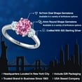thumbnail image 2 of Gem Stone King 925 Sterling Silver Pink Moissanite and Sky Blue Aquamarine Engagement Ring for Women | 2.50 Cttw | Oval 9X7MM | Gemstone Birthstone | Size 9, 2 of 6