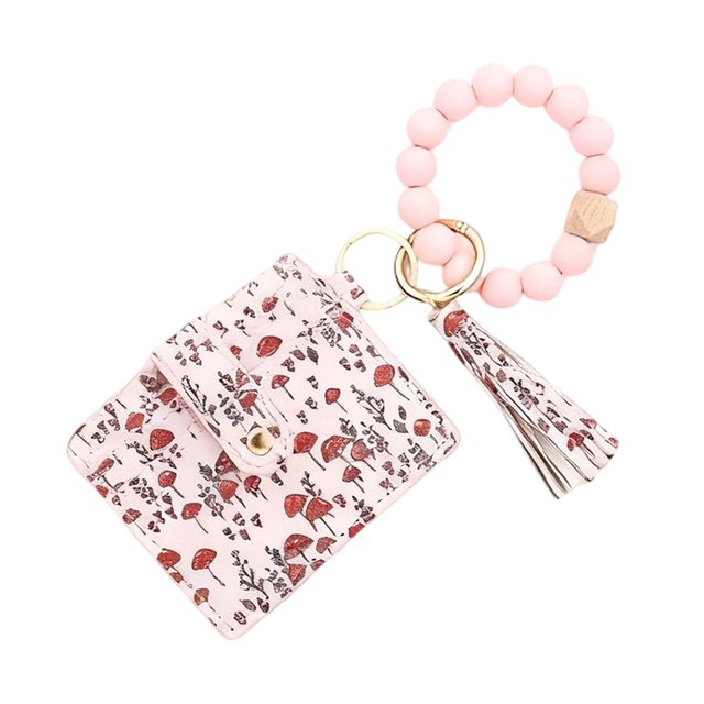 Hearth & Gear Boho Style Beaded Tassel Keychain Wallet Bracelet Pack Boho Style Wristlet Wallet Keychain With Beaded Tassel