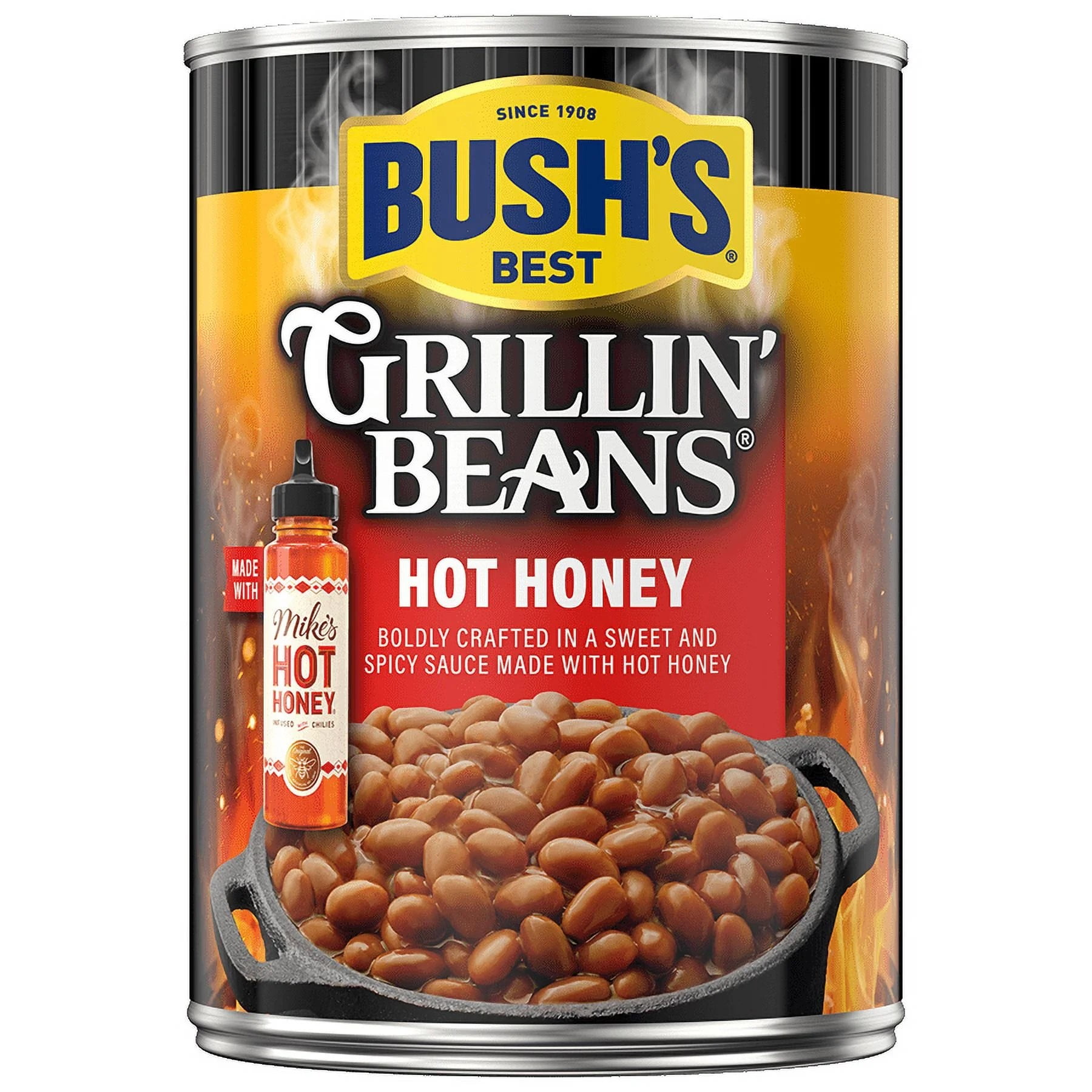(12 pack) Bush's Hot Honey Grillin' Beans 21.7 oz