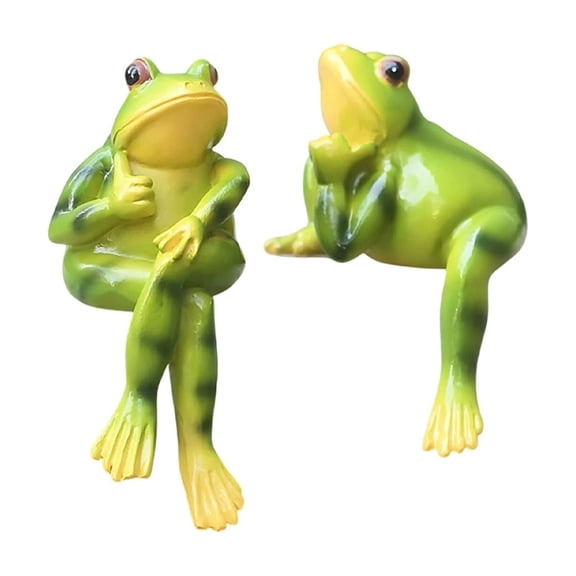 A Small Resin Frog Figurine Set For Garden And Home Decor Adorable Ornaments For Potted Plants Desks And Shelf Displays With Detailed Craftsmanship