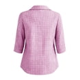 thumbnail image 5 of Women's Collar Button Quarter Sleeve Blouse, Casual Fashion Top, 5 of 6