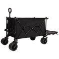 thumbnail image 2 of Foldable Wagon Cart with Extended Tailgate, Heavy-Duty 480LBS Capacity, All-Terrain Wheels for Sand & Gravel, Compact Storage, Black + Gray, 2 of 9