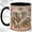 Black, variant on Elephant Family Coffee Mug, Pastel Floral Elephant Mug, Ceramic Cup