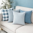 thumbnail image 2 of SUSIELADY Buffalo Plaid Pillow Covers Set of 4, Farmhouse Throw Pillow Covers Decorative Cushion Covers for Couch Sofa Bedroom Living Room, 18x18 Inch, Blue, 2 of 6
