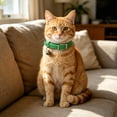 thumbnail image 4 of Durable Real Leather Cat Collar with Bell & Safety Elastic Adjustable Kitten Collar Soft Lightweight Buckle for Small Pets（Blue，Size S), 4 of 8