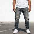 thumbnail image 5 of Men's 100% Cotton Non-Stretch Jeans, Slim Fit Ripped Denim Pants with Ombre Fade for Modern Casual Style, Durable and Breathable, 5 of 6