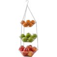 thumbnail image 1 of Cesta colgante de metal para frutas y verduras | Cesta colgante de cocina para más espacio en la encimera como juego de 3 piezas, 1 of 7