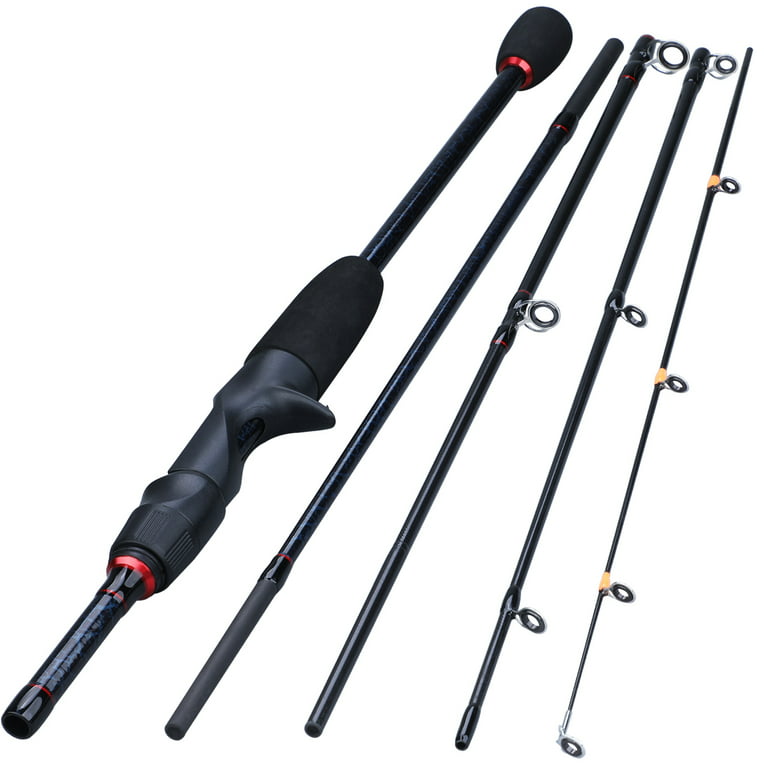 Sougayilang Fishing Rod Spinning/Casting 1.8M/1.98M/2.1M 4 Sections Carbon  Fiber Pole With Comfortable and Non-slip Cork Handle Fishing Tackle