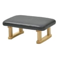 thumbnail image 4 of Reposapiés pequeño otomano, taburete antideslizante para cambiar zapatos con patas de madera, reposapiés para entrada, sala de estar, guardería, Gris oscuro, 4 of 9