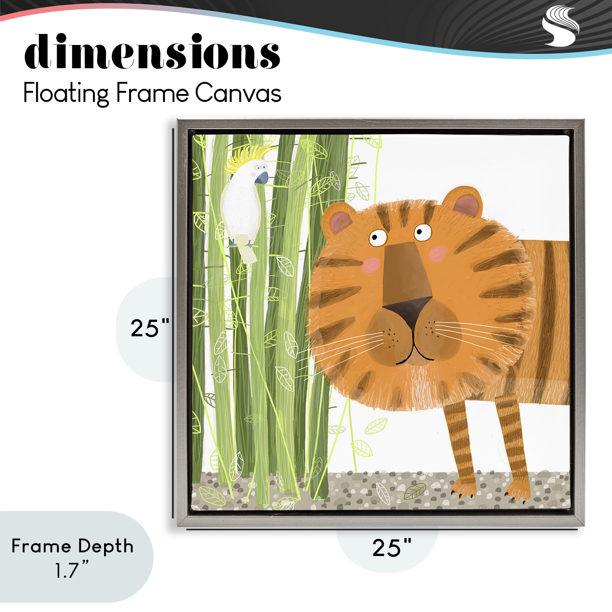 Stupell Industries Bamboo Trees & Tiger Gray Framed Floater Canvas Wall Art, design by Carla Daly