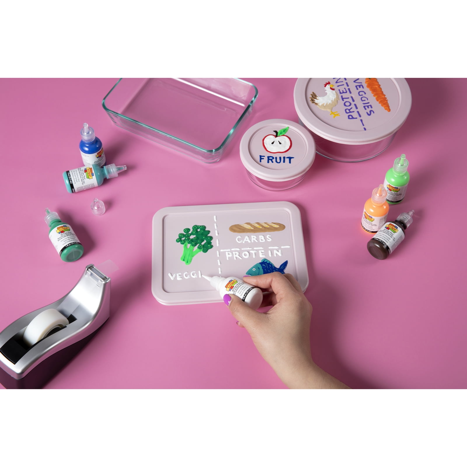 Scribbles Shiny 3D Fabric Paint, 12 Pack
