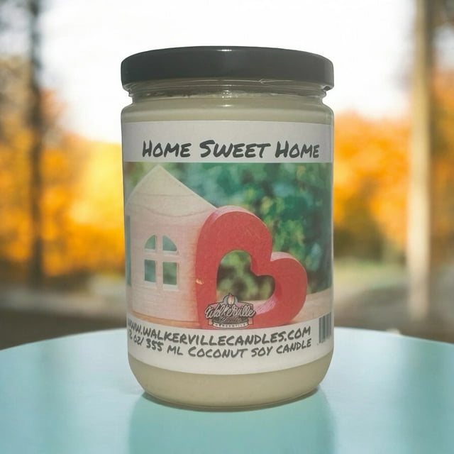 Home Sweet Home Vegan Coconut Soy 12 oz/ 355 ml Candle Hand-poured, Eco-friendly, Clean Burning, Woodsy/ Clean