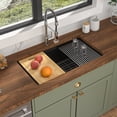 thumbnail image 5 of 32 Inch Modern Masonry Black Quartz Workstation Kitchen Sink  Single Bowl Undermount Sink with Accessories, 5 of 11