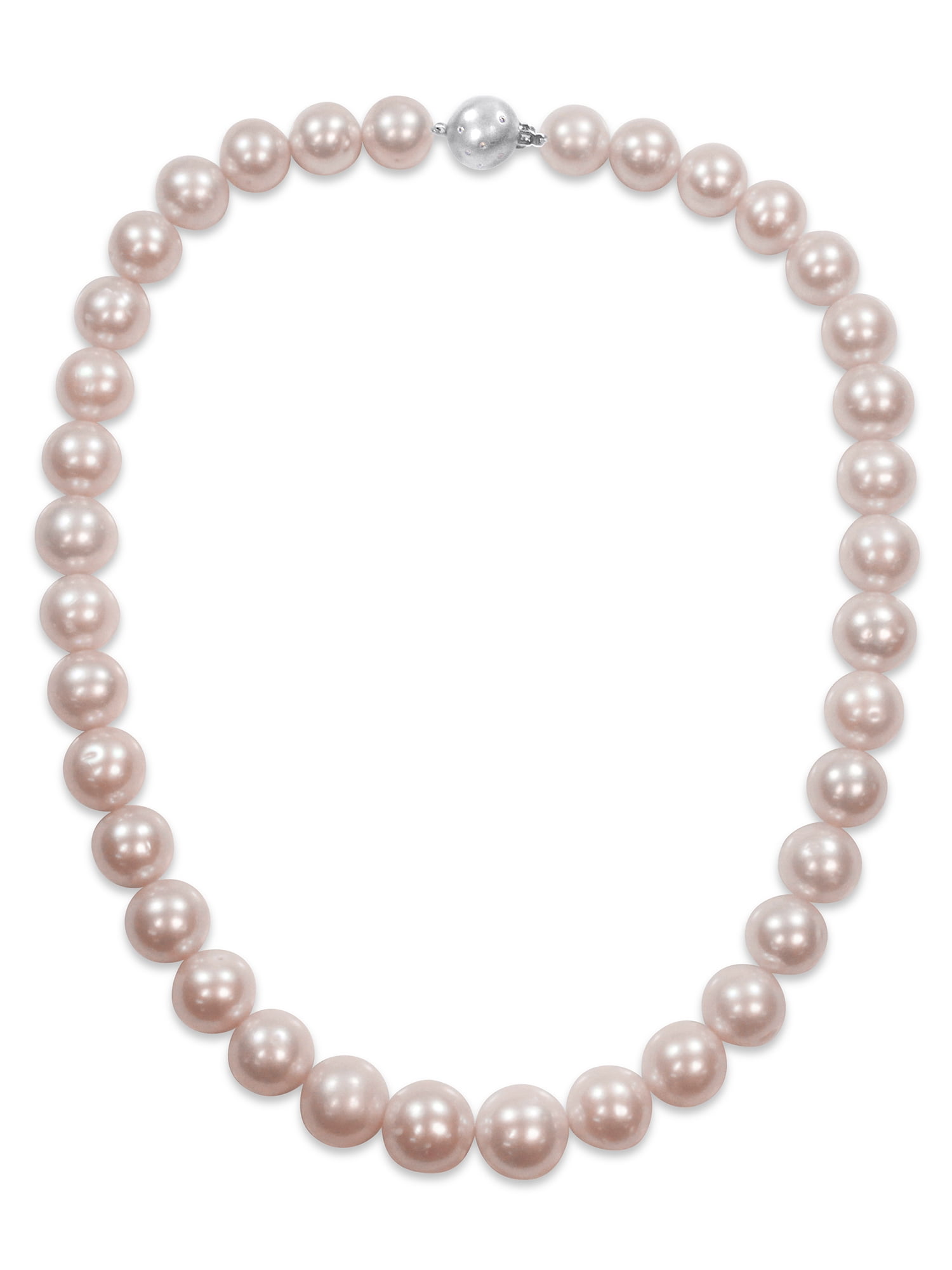 11-11.5mm Pink Freshwater Cultured Pearl 14kt White Gold Strand Necklace