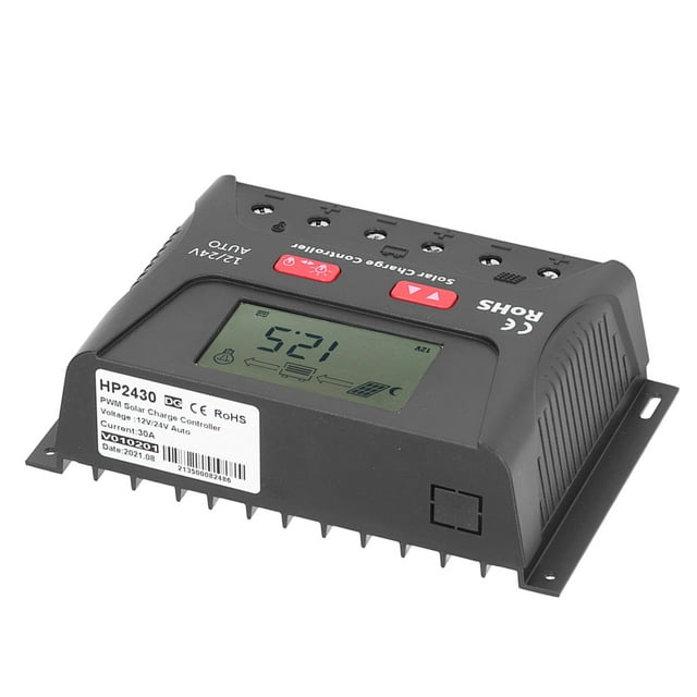 Controlador De Carga Solar PWM, Reconocimiento Automático De Voltaje Regulador De Panel Solar 30A Protección Múltiple Para Yates Para Generación De Energía Doméstica Para