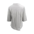 thumbnail image 4 of Weikingp T Shirts For Women Clearance,Womens Button Down Shirts Color Block Casual 3/4 Sleeve Cotton Linen Causal Blouses Tops Work Blouse Tops V Neck T Shirts For Women Womens Tops Grey S, 4 of 4