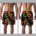 thumbnail image 3 of luoweisi Men's Beach Shorts Quick Dry Swim Trunks with Mesh Lining Halloween Black Cat S, 3 of 5