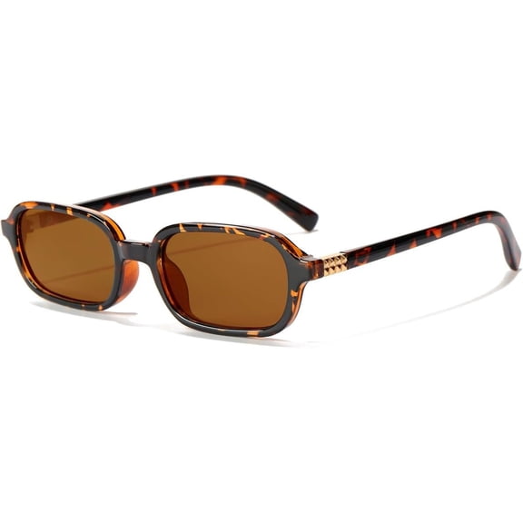 Rectangle Retro Sunglasses for Women Men Trendy Small Square Frame 90s Style Sunnies