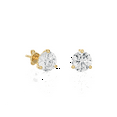 thumbnail image 2 of 3/4 Carat Diamond Round Stud Earrings for Women in 14k Yellow Gold (F-G, SI2-I1, cttw) 3-Prong Martini Setting and Push Back by Privosa Fine Jewelry, 2 of 4