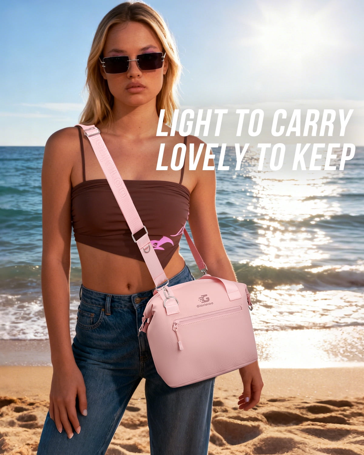 Pastel Lunch Box Women | Insulated Waterproof Leakproof Lunch Bag Cooler | Adjustable Strap | BPA-Free