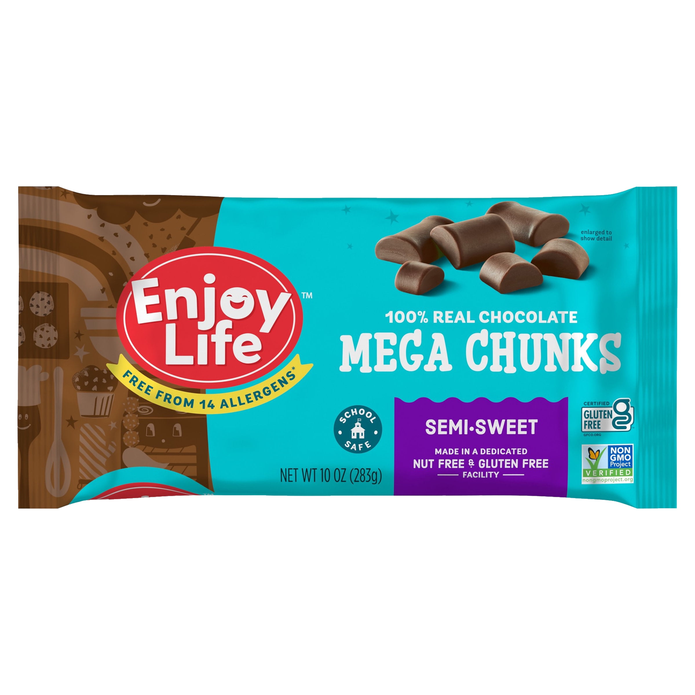 Enjoy Life Baking Chocolate SemiSweet Mega Chunks Chocolate Chips, 10