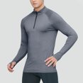 thumbnail image 2 of BELTNOV Men's 1/4 Zip Mock Neck Athletic Compression Long Sleeve Shirt Quick-Dry Stretch Workout Base Layer Moisture Wicking Undershirt for Gym Running Gray, 2 of 4