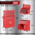 thumbnail image 3 of SOLAURA 8-Drawer Rolling Tool Chest Metal Tool Box Lockable Storage Cabinet with Wheels, Red, 3 of 9
