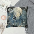 thumbnail image 2 of Patifu Moon Flowers Graphic Decorative Cushion Throw Pillow Cover for Home Couch Living Room Sofa Short Plush - 1PC Printed on Both Sides 24x24in, 2 of 5