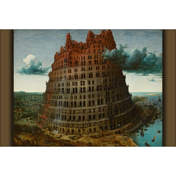 24"x36" Gallery Poster, Pieter Bruegel the Elder, The Tower of Babel 1563-1565