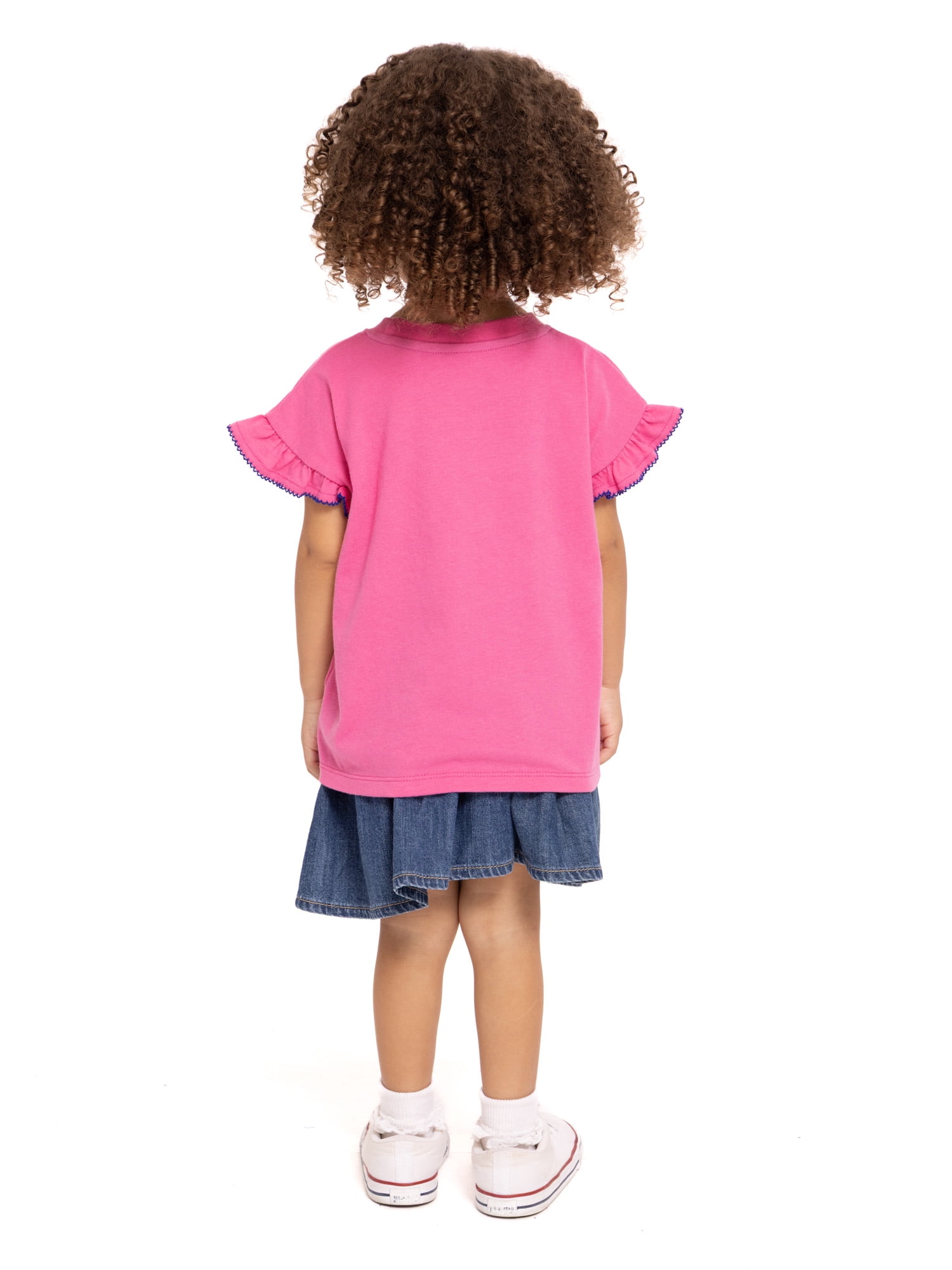 Paw Patrol Toddler Girls Ruffle Graphic Tee with Short Sleeves, Sizes 12M-5T
