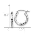 thumbnail image 4 of 925 Sterling Silver Rhodium Plated Women's 2mm Diamond Cut Tube Hoop Earrings | 13mm, 4 of 4
