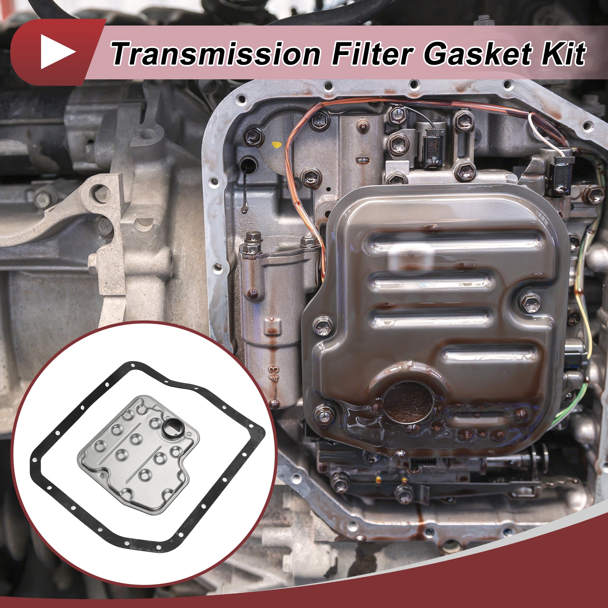 Unique Bargains 1Set Transmission Filter Gasket Kit for Lexus ES300 2002-2003 Engine Automatic Transmission Filter Kit Gasket No.3533033040 Silver Tone Metal