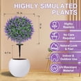 thumbnail image 3 of Artificial Boxwood Topiary Balls with Lavender – Set of 2 UV-Resistant 23" Fake Shrubs with Ground Spikes, Faux Evergreen Decorative Plants for Outdoor Indoor Porch Patio Garden, 3 of 7