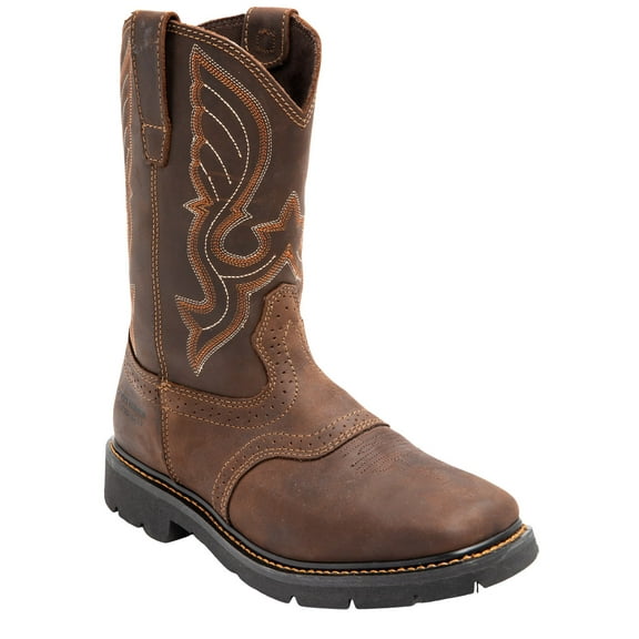 Cody James Men's 11" Mustang Saddle Waterproof Western Work Boot Soft Toe Dark Brown 8 D(M) US
