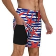thumbnail image 3 of Picia Sea Stars pattern Mens Swim Trunks with Compression Liner Stretch Beach Shorts Quick Dry with Zipper Pockets No-Chafing Board Shorts-X-Large, 3 of 9