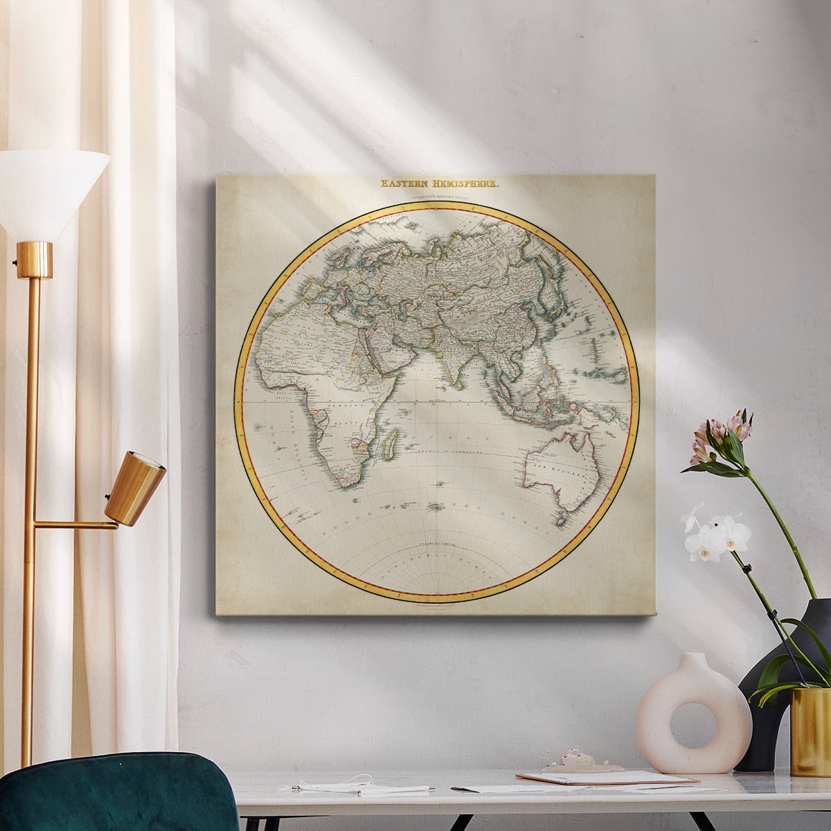 Wexford Home 1812 Eastern Hemisphere-Premium Gallery Wrapped Canvas, 40" x 40" - Ready to Hang