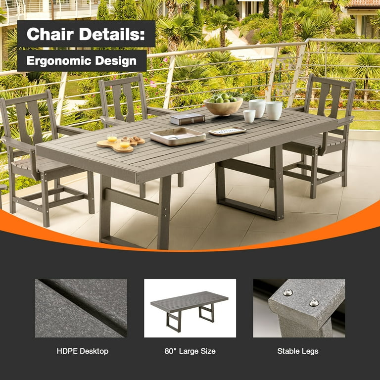 Sillas Plasticas Para Patio FUFU&GAGA Piece HDPE Patio Dining