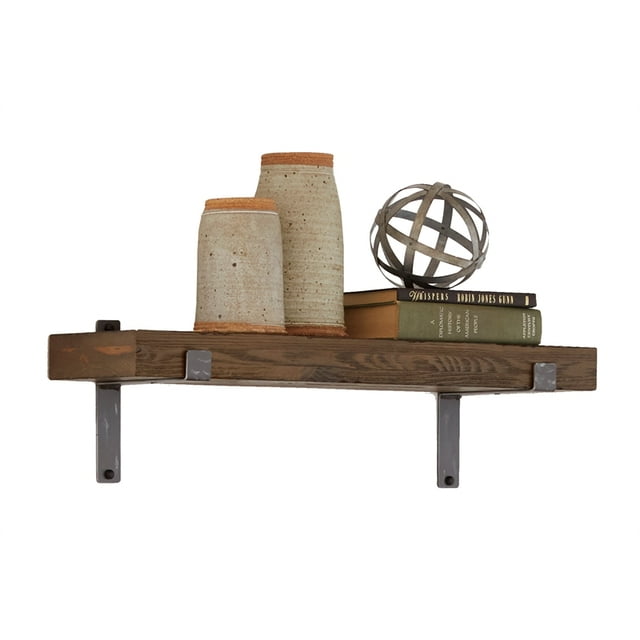 Martin Furniture Rustic Solid Wood 30" Wall Shelf in Brown