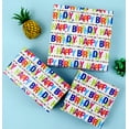Colorful Happy Birthday Wrapping Paper 3 Large Sheet Gift Wrapping